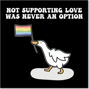 Not Supporting Love Was Never An Option Funny Goose LGBT Posters and Art